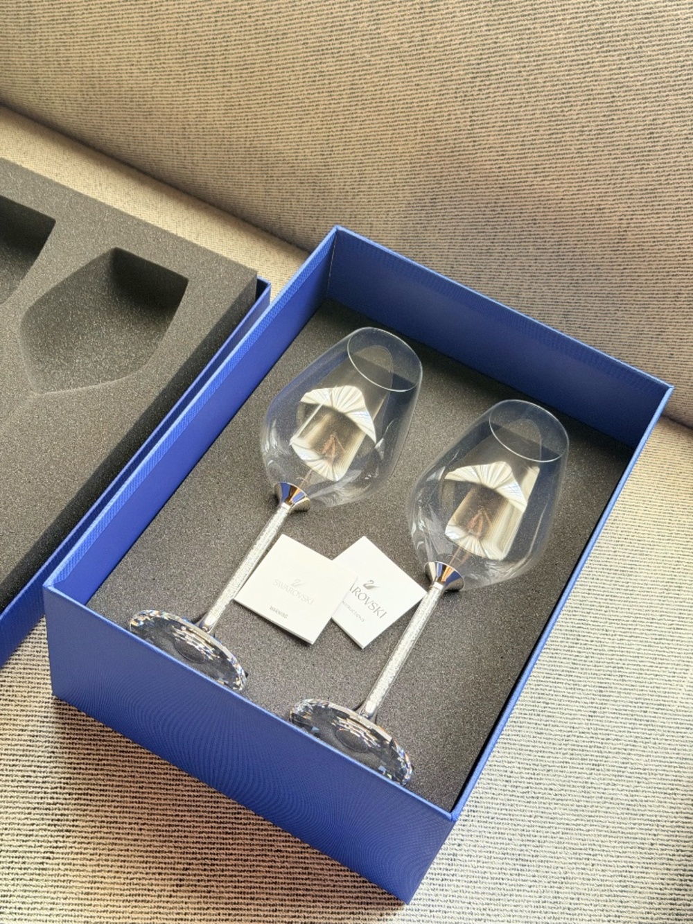 Brand New Swarovski Crystal Crystalline Red Wine Glasses (Set of 2)